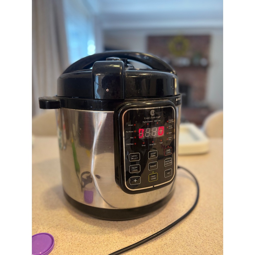 Cooks Essentials 6QT Electric Pressure Cooker Multi-Cooker Black Silver Kitchen